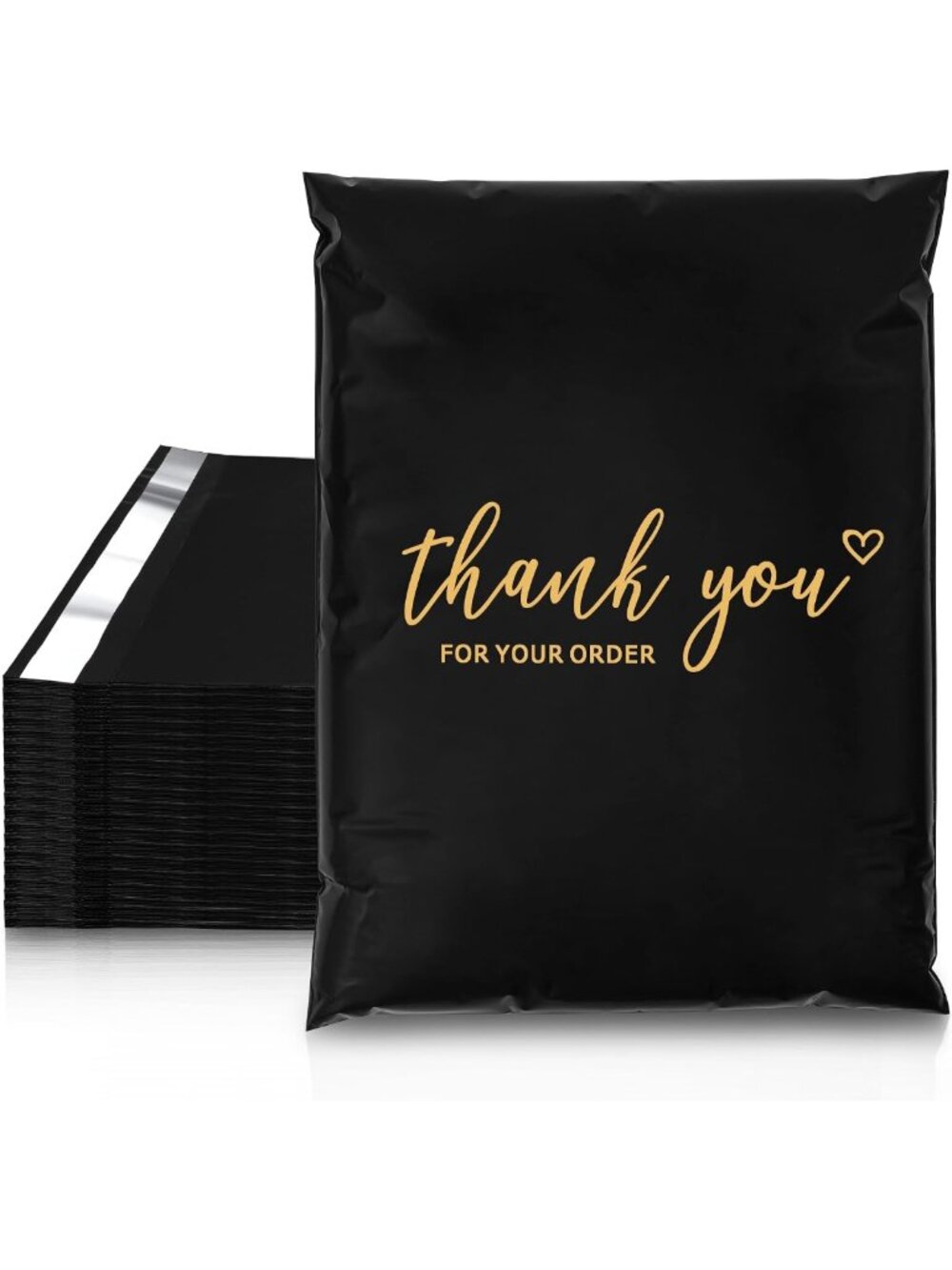 50 Pack Black Thank You Poly Mailers 19x24 Inch - Durable Shipping Bags